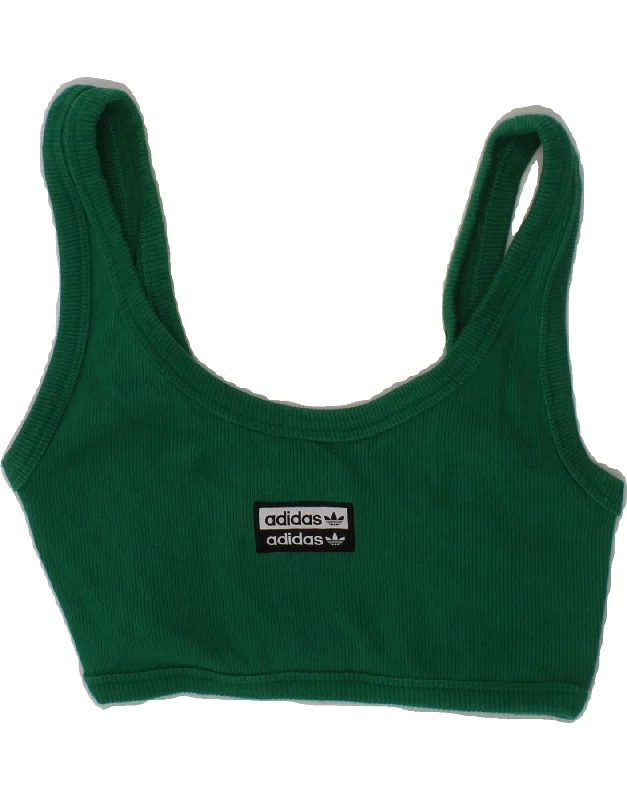 ADIDAS Womens Graphic Crop Top UK 8 Small Green Cotton Iron Safe Non-Iron Wrinkle Free ADIDAS Womens Graphic Crop Top UK 8 Small Green Cotton Iron Safe Non-Iron Wrinkle Free