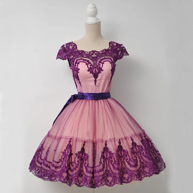 Special Popular Lace Cheap Homecoming Dress, Cap Sleeve Tulle A-Line Homecoming Dress, D1323 Tunics Review highly Special Popular Lace Cheap Homecoming Dress, Cap Sleeve Tulle A-Line Homecoming Dress, D1323 Tunics Review highly
