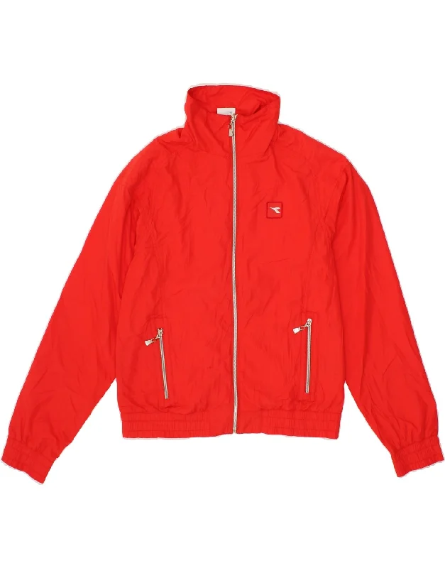 DIADORA Womens Tracksuit Top Jacket UK 12 Medium Red Polyester Elasticated Jacket Padded Jacket Insulated Jacket DIADORA Womens Tracksuit Top Jacket UK 12 Medium Red Polyester Elasticated Jacket Padded Jacket Insulated Jacket