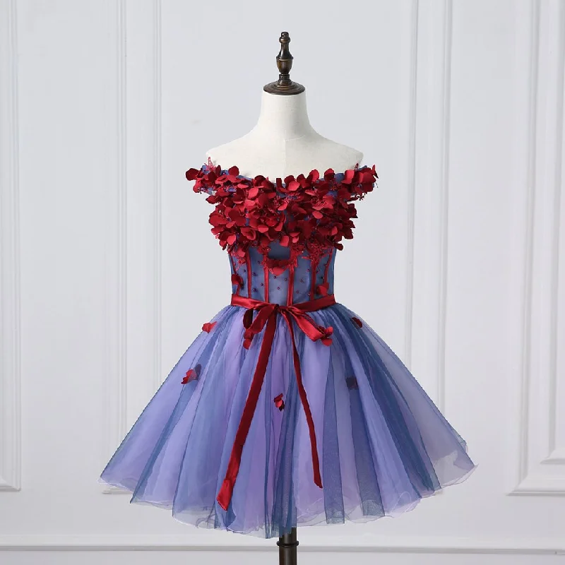 Short Homecoming Dress, Off Shoulder Homecoming Dress, Tulle Homecoming Dress, Applique Junior School Dress, Sleeveless Homecoming Dress, A-Line Homecoming Dress, LB0395 Tunics Leisure comfortable Short Homecoming Dress, Off Shoulder Homecoming Dress, Tulle Homecoming Dress, Applique Junior School Dress, Sleeveless Homecoming Dress, A-Line Homecoming Dress, LB0395 Tunics Leisure comfortable