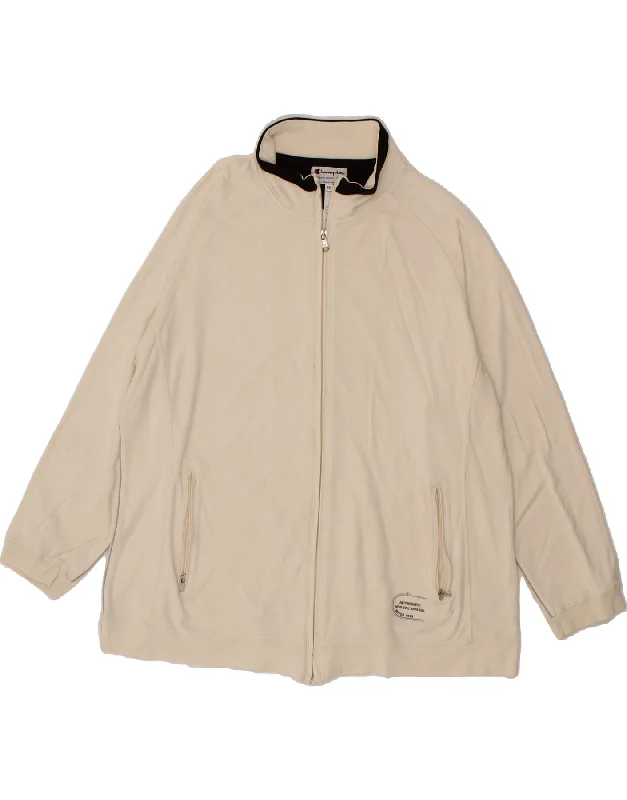 CHAMPION Womens Easy Fit Tracksuit Top Jacket UK 20 2XL Off White Cotton Print Jacket Jacquard Jacket Embroidered Jacket CHAMPION Womens Easy Fit Tracksuit Top Jacket UK 20 2XL Off White Cotton Print Jacket Jacquard Jacket Embroidered Jacket
