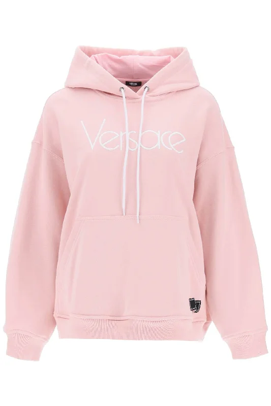 Versace Women's Hoodie With 1978 Re-Edition Logo Hoodie with Hem Elastic Stretchable Comfortable Versace Women's Hoodie With 1978 Re-Edition Logo Hoodie with Hem Elastic Stretchable Comfortable