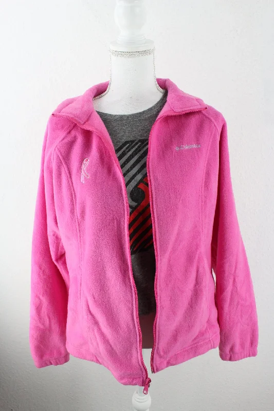 Vintage Pink Columbia Fleece Jacket (L) Embroidered Jacket Appliqued Jacket Beaded Jacket Vintage Pink Columbia Fleece Jacket (L) Embroidered Jacket Appliqued Jacket Beaded Jacket