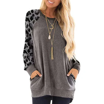 Haute Edition Women's Ultra Soft Long Sleeve Spring Pullover Leopard Raglan Sweatshirt Hoodie with Half-Zip Sporty Casual Haute Edition Women's Ultra Soft Long Sleeve Spring Pullover Leopard Raglan Sweatshirt Hoodie with Half-Zip Sporty Casual