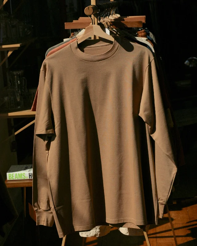 Crew Neck T Long Organic Twin Jersey | Hazel Jet Black Jersey Tee