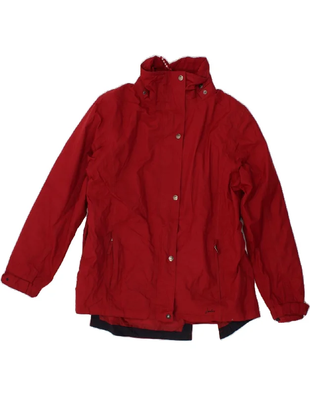 JOULES Womens Windbreaker Jacket UK 14 Large Red Polyester Striped Jacket Polka Dot Jacket Floral Jacket JOULES Womens Windbreaker Jacket UK 14 Large Red Polyester Striped Jacket Polka Dot Jacket Floral Jacket