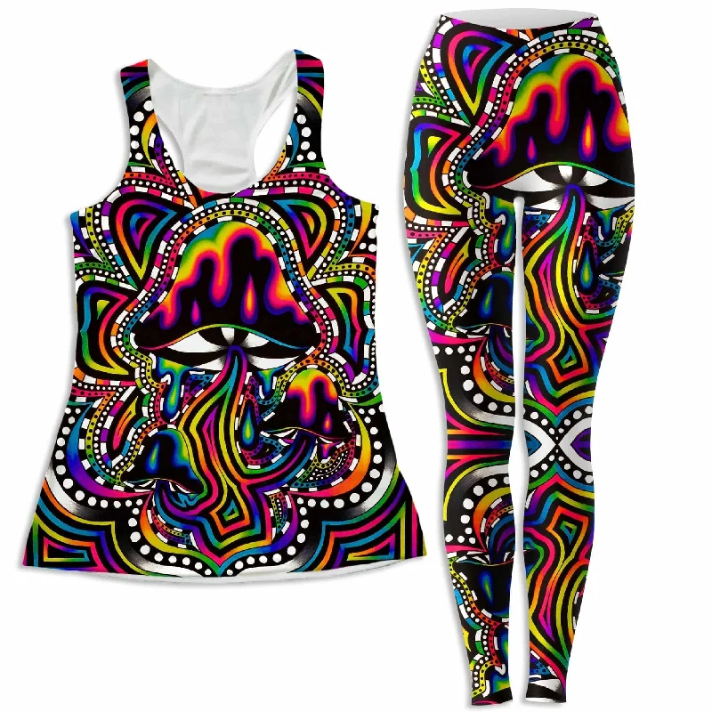 Briz Shroomz Women's Tank and Leggings Combo peekaboo tank top