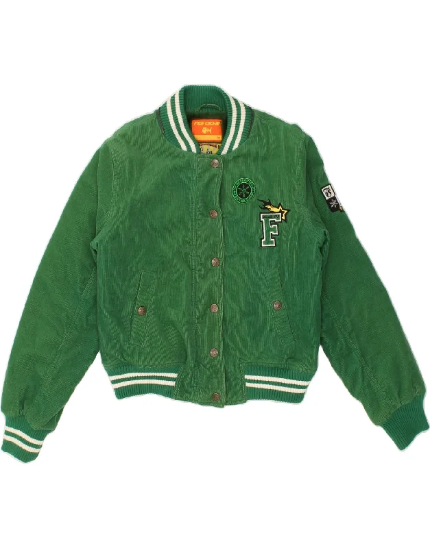 FISHBONE Womens Graphic Crop Corduroy Jacket UK 14 Medium Green Cotton Denim Jacket Leather Jacket Suede Jacket FISHBONE Womens Graphic Crop Corduroy Jacket UK 14 Medium Green Cotton Denim Jacket Leather Jacket Suede Jacket