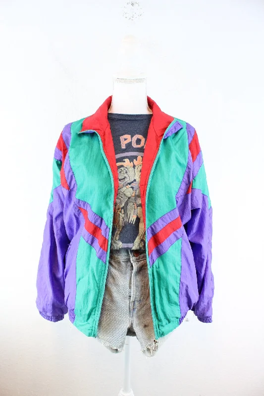 Vintage Colorful Lavon Jacket (M) Herringbone Jacket Checkered Jacket Solid Jacket