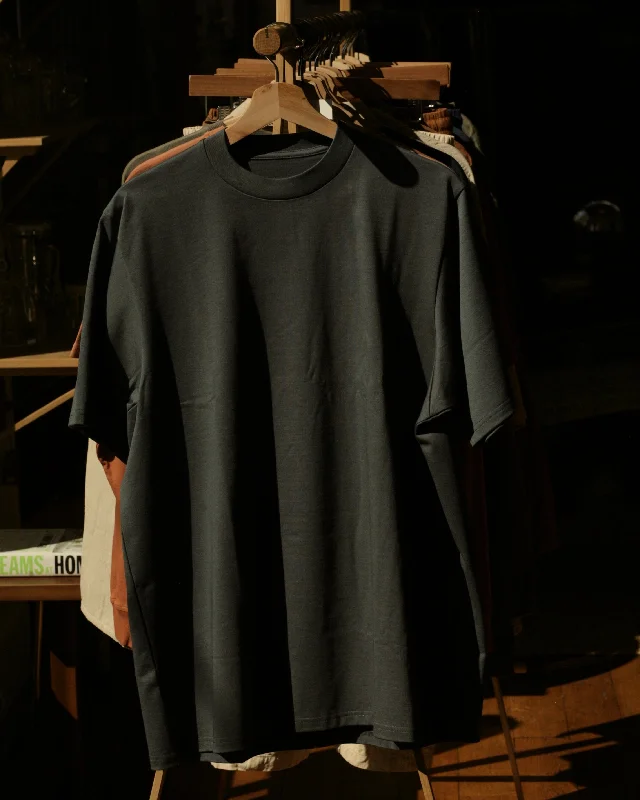 Crew Neck T Organic Twin Jersey | Black Pink Jersey Tee