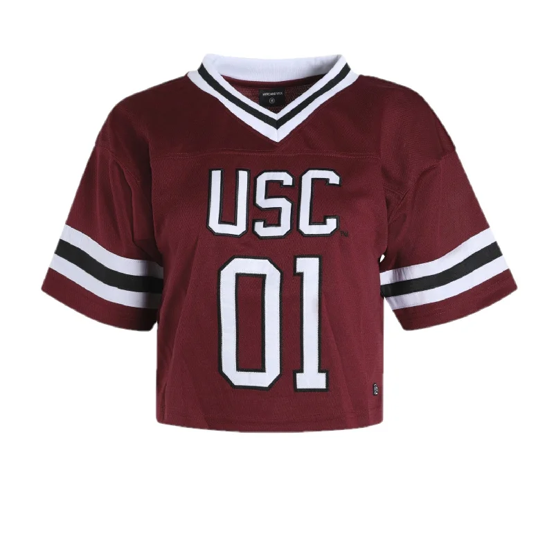 SOUTH CAROLINA GAMECOCKS GARNET CROP FOOTBALL JERSEY Royal Blue Jersey Shirt