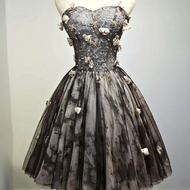 Short Homecoming Dress, Tulle Homecoming Dress, Sweet Heart Homecoming Dress, Backless Junior School Dress, Knee-Length Graduation Dress, Embroidered Homecoming Dress, LB0452 Tunics Spring floral Short Homecoming Dress, Tulle Homecoming Dress, Sweet Heart Homecoming Dress, Backless Junior School Dress, Knee-Length Graduation Dress, Embroidered Homecoming Dress, LB0452 Tunics Spring floral