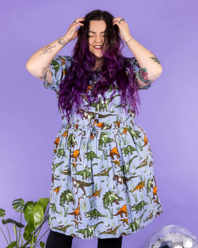Jurassic Adventure Dinosaur Tea Dress With Pockets Tunics Velvet soft