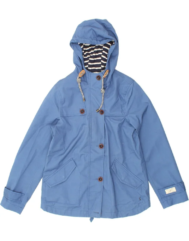 JOULES Womens Hooded Rain Jacket UK 12 Medium Blue Wool Jacket Cashmere Jacket Tweed Jacket JOULES Womens Hooded Rain Jacket UK 12 Medium Blue Wool Jacket Cashmere Jacket Tweed Jacket