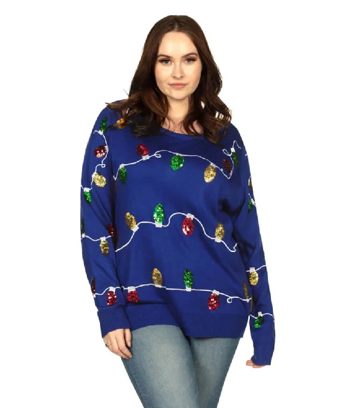 Women's Christmas Lights Plus Size Ugly Christmas Sweater Turtle Neck Boat Neck Asymmetrical Neck Women's Christmas Lights Plus Size Ugly Christmas Sweater Turtle Neck Boat Neck Asymmetrical Neck