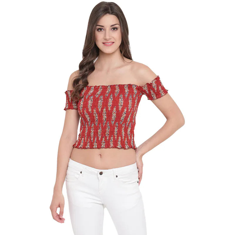 Aawari Cotton Printed Crop Top For Girls and Women AM081-015-AM081-015 Spandex Blend Rayon Blend Denim Blend Aawari Cotton Printed Crop Top For Girls and Women AM081-015-AM081-015 Spandex Blend Rayon Blend Denim Blend
