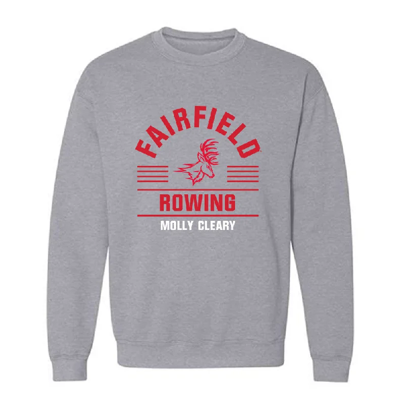 Fairfield - NCAA Women's Rowing : Molly Cleary - Classic Fashion Shersey Crewneck Sweatshirt Hoodie with Front Slit Layering Stylish Fairfield - NCAA Women's Rowing : Molly Cleary - Classic Fashion Shersey Crewneck Sweatshirt Hoodie with Front Slit Layering Stylish