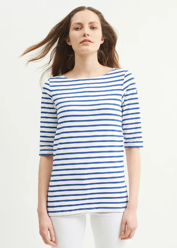 Marinière anti-UV Phare - à col bateau en jersey (NEIGE/GITANE) Bohemian Jersey Tee