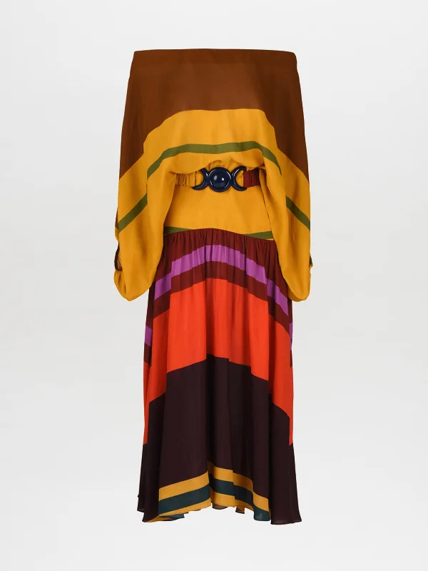 Mariah Dress Color Block Multi empire Waist empire