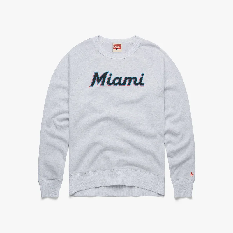 Miami Marlins Jersey Logo Crewneck Geometric Jersey Top