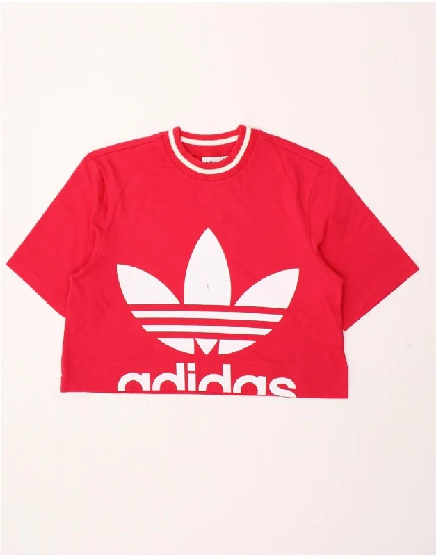 ADIDAS Womens Graphic Crop Top UK 8 Small Red Cotton Chenille Fabric Brocade Fabric Lace Fabric ADIDAS Womens Graphic Crop Top UK 8 Small Red Cotton Chenille Fabric Brocade Fabric Lace Fabric