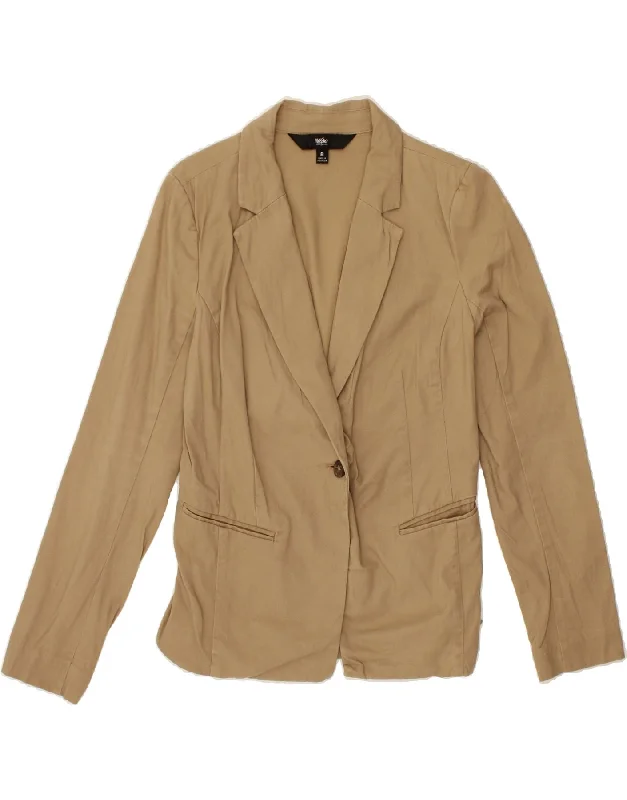 MOSSIMO Womens 1 Button Blazer Jacket US 8 Medium Beige Cotton Herringbone Jacket Checkered Jacket Solid Jacket MOSSIMO Womens 1 Button Blazer Jacket US 8 Medium Beige Cotton Herringbone Jacket Checkered Jacket Solid Jacket