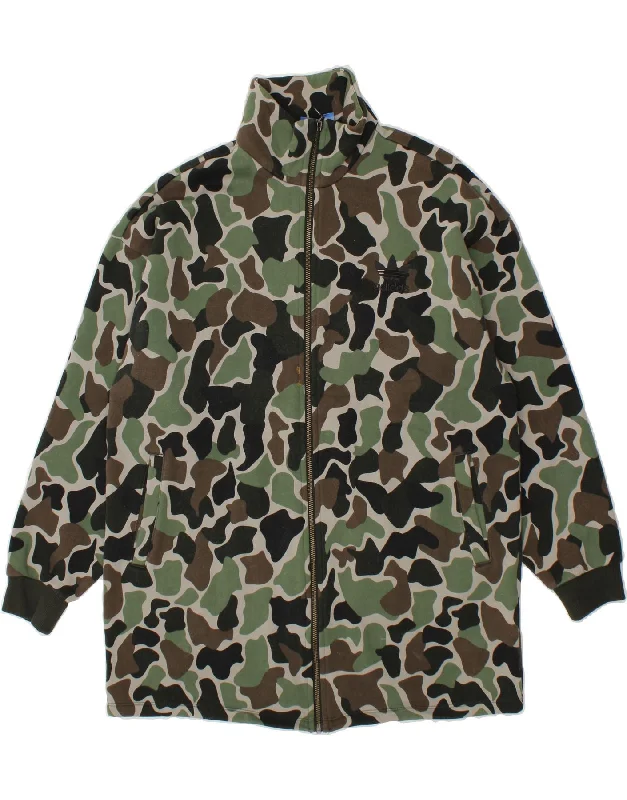 ADIDAS Womens Longline Tracksuit Top Jacket UK 14 Large Khaki Camouflage Print Jacket Jacquard Jacket Embroidered Jacket ADIDAS Womens Longline Tracksuit Top Jacket UK 14 Large Khaki Camouflage Print Jacket Jacquard Jacket Embroidered Jacket