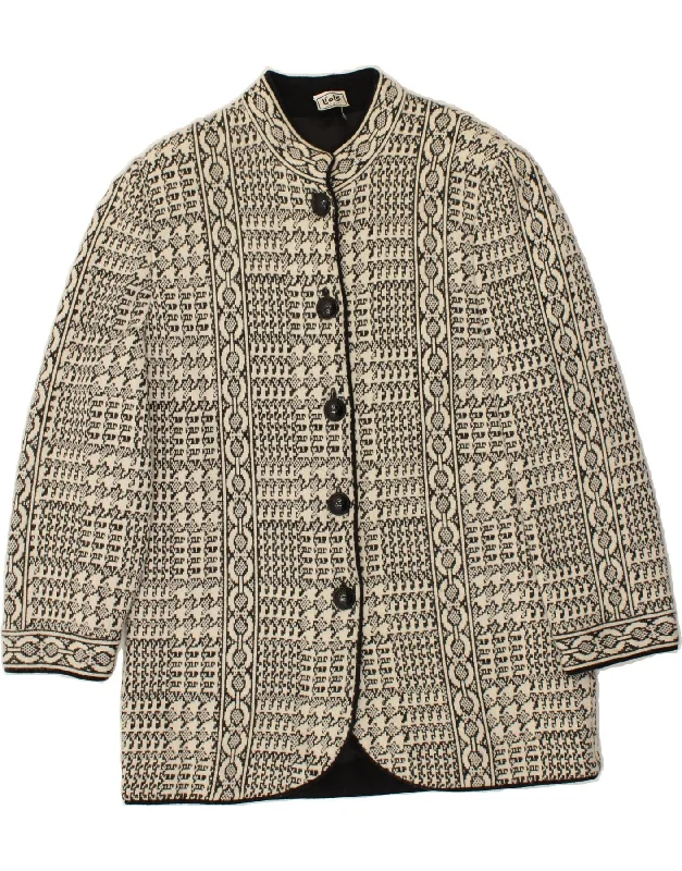 LIOLA Womens Abstract Pattern 5 Button Blazer Jacket UK 16 Large Grey Welt Pockets Slit Pockets Flap Pockets LIOLA Womens Abstract Pattern 5 Button Blazer Jacket UK 16 Large Grey Welt Pockets Slit Pockets Flap Pockets