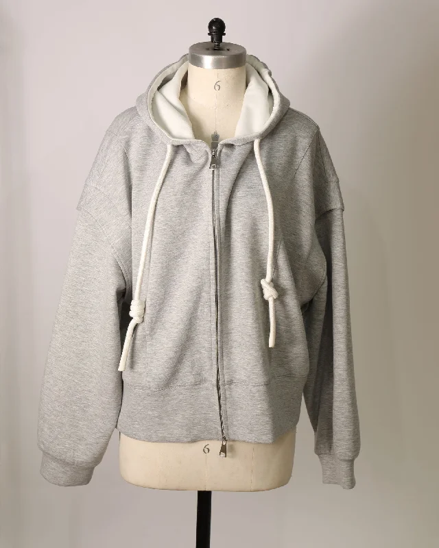 No Ordinary Love Zip Hoodie - Grey Marle Hoodie with Tie-Dye Psychedelic Retro