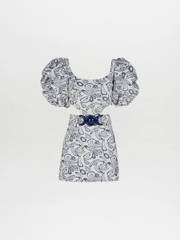 Marlin Dress Navy Swirls Tunics Print Colorful