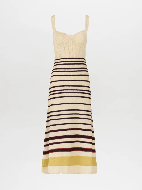 Muriel Dress Multi Mustard Stripe Tunics Modern contemporary