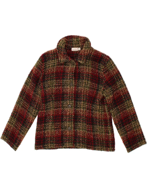 VINTAGE Womens 4 Button Blazer Jacket UK 14 Medium Red Check Wool Plaid Jacket Tartan Jacket Houndstooth Jacket VINTAGE Womens 4 Button Blazer Jacket UK 14 Medium Red Check Wool Plaid Jacket Tartan Jacket Houndstooth Jacket