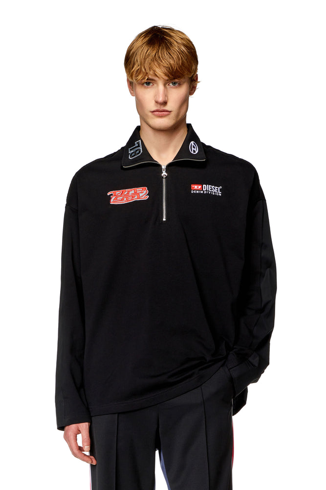 Half-zip shirt in jersey and poplin Comfortable Jersey Tee