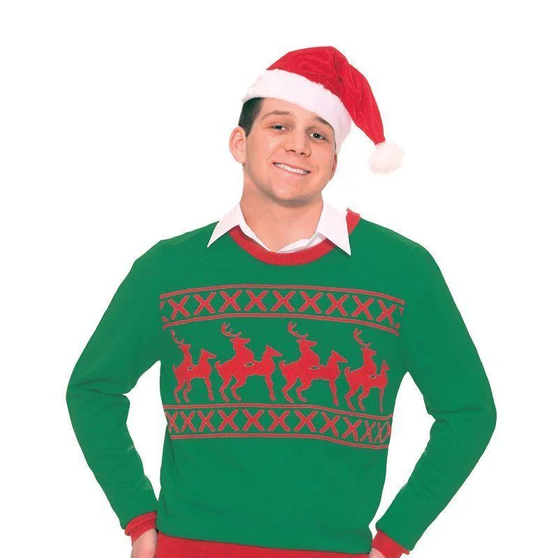 Mens Reindeer Games Sweater Adult Costumes Male Nylon Fabric Polyester Fabric Spandex Fabric Mens Reindeer Games Sweater Adult Costumes Male Nylon Fabric Polyester Fabric Spandex Fabric