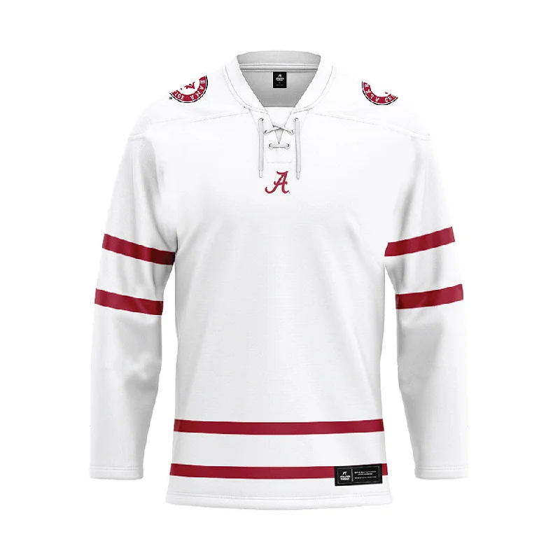 Alabama - NCAA Women's Rowing : Kathryn Kennefick - White Hockey Jersey Emerald Green Jersey Tee Alabama - NCAA Women's Rowing : Kathryn Kennefick - White Hockey Jersey Emerald Green Jersey Tee
