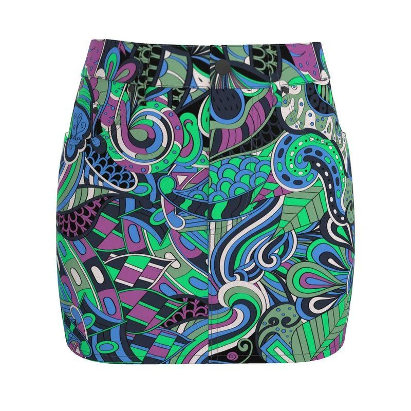 Nela Mini Stretch Denim Skirt modal blend skirt