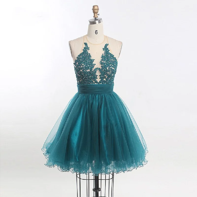 Short Homecoming Dress, Tulle Homecoming Dress, Sleeveless Homecoming Dress, Lace Junior School Dress, Beading Homecoming Dress, LB0338 Tunics Short Trendy