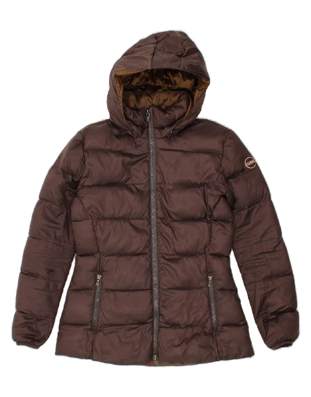 COLMAR Womens Hooded Padded Jacket UK 14 Medium Brown Notch Collar Jacket Peter Pan Collar Jacket Cowl Neck Jacket COLMAR Womens Hooded Padded Jacket UK 14 Medium Brown Notch Collar Jacket Peter Pan Collar Jacket Cowl Neck Jacket