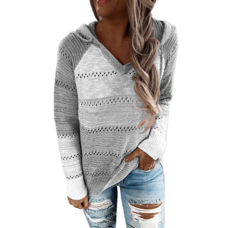 Haute Edition Women's Lightweight Colorblock Stripe Hoodie Hoodie with Hood Adjustable Protection Haute Edition Women's Lightweight Colorblock Stripe Hoodie Hoodie with Hood Adjustable Protection