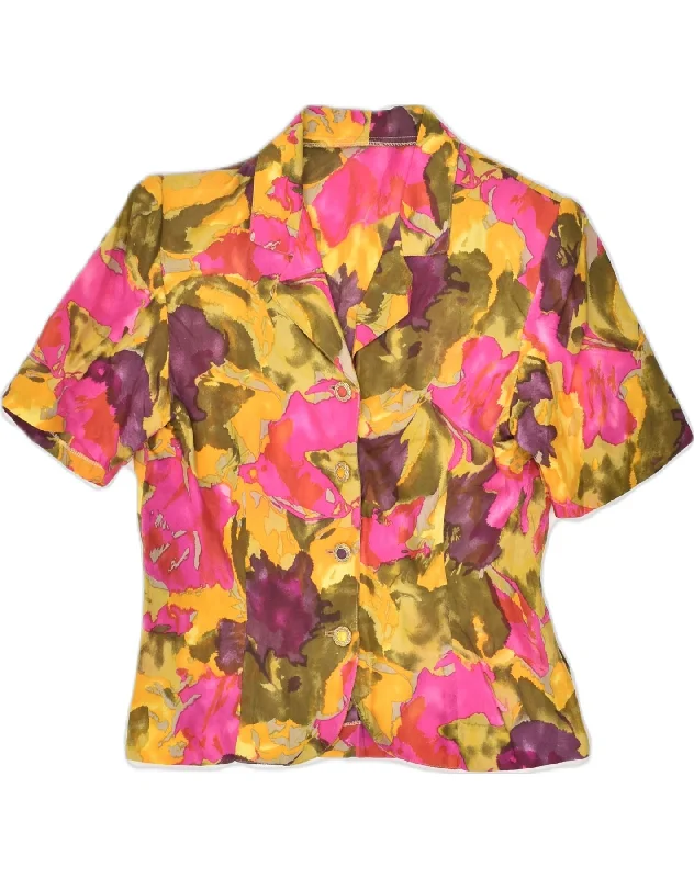 VINTAGE Womens Short Sleeve 4 Button Blazer Jacket UK 8 Small Yellow Front Pockets Side Pockets Patch Pockets VINTAGE Womens Short Sleeve 4 Button Blazer Jacket UK 8 Small Yellow Front Pockets Side Pockets Patch Pockets