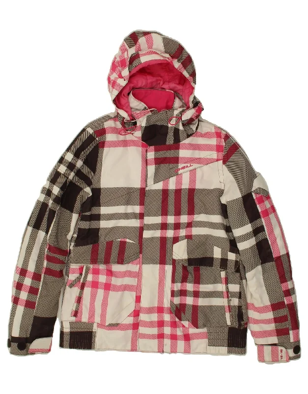 O'NEILL Womens Hooded Windbreaker Jacket UK 16 Large Multicoloured Check Satin Jacket Silk Jacket Chiffon Jacket O'NEILL Womens Hooded Windbreaker Jacket UK 16 Large Multicoloured Check Satin Jacket Silk Jacket Chiffon Jacket