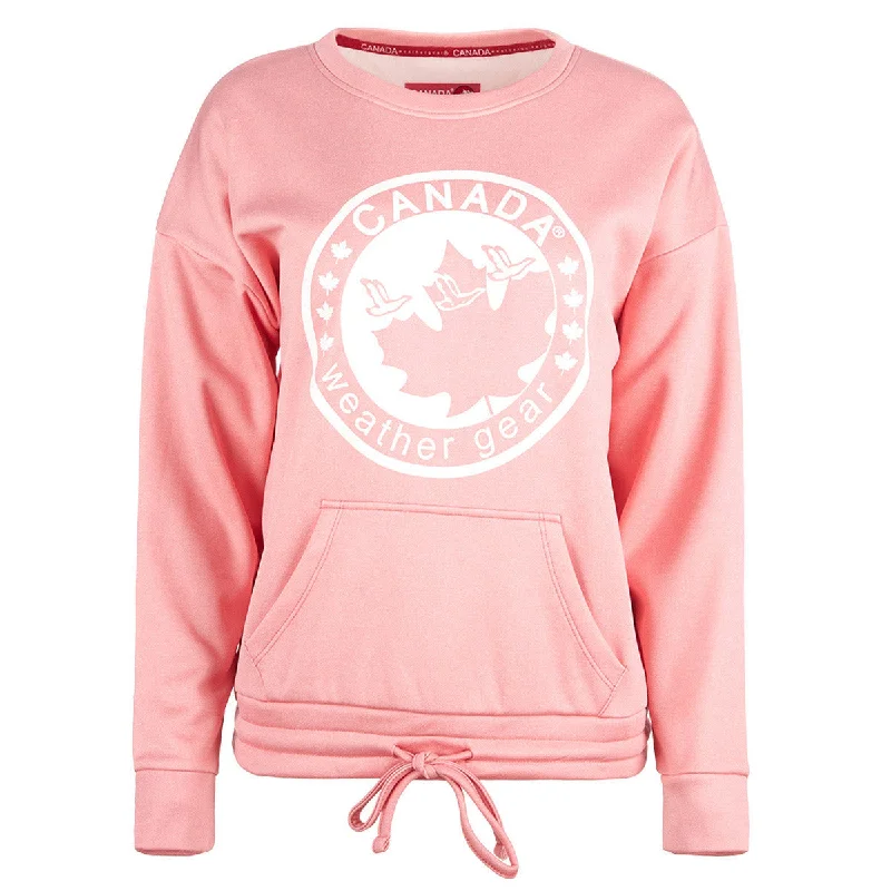Canada Weather Gear Women's Logo Drawstring Sweater by PROOZY Solid Color Striped Floral Print Canada Weather Gear Women's Logo Drawstring Sweater by PROOZY Solid Color Striped Floral Print