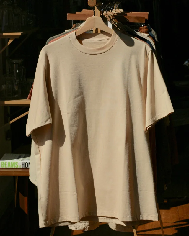Crew Neck T Organic Twin Jersey | Ivory Lavender Jersey Tee