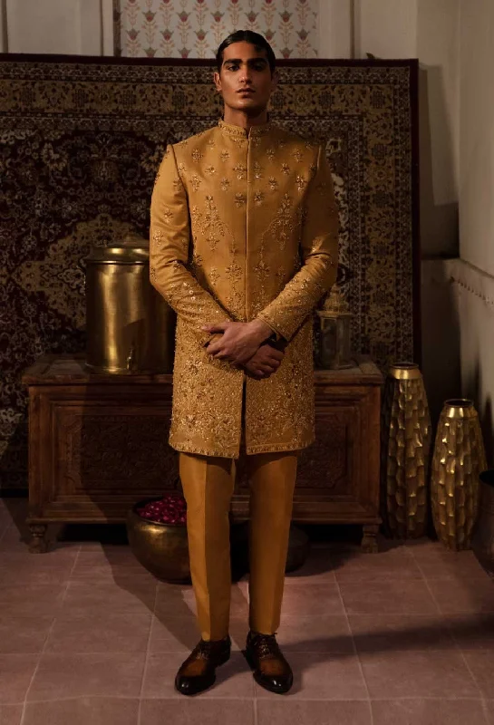 Classic Pakistani Men Sherwani and Trouser Groom Dress Trousers Bridal Satin