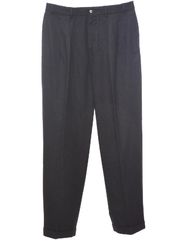 Tapered Fit Trousers - W34 L32 Trousers Formal Black