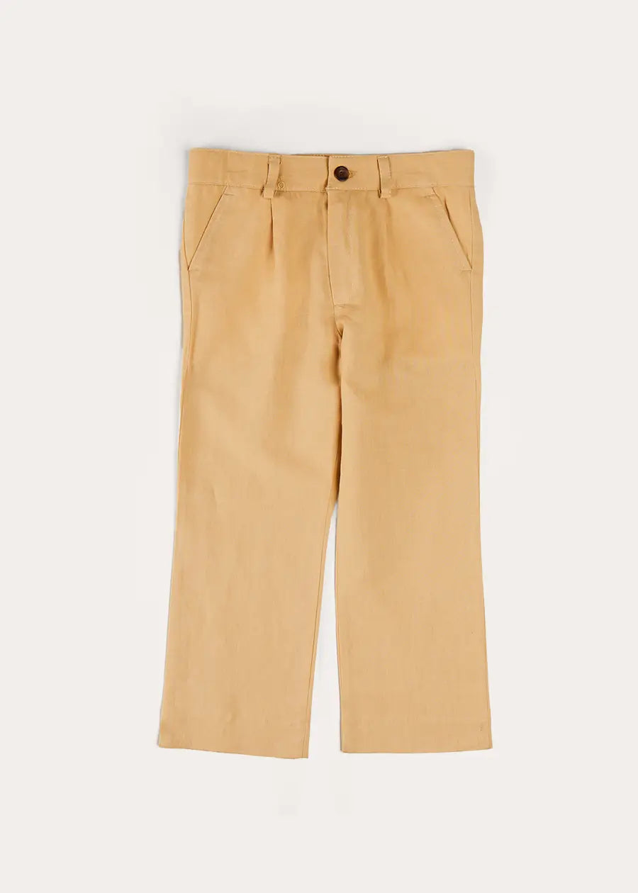 Linen Suit Trousers in Beige (4-10yrs) Trousers Print Floral