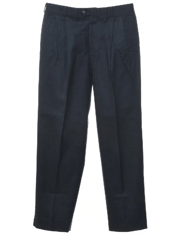 Wool Navy Trousers - W33 L31 Trousers Sale Discount