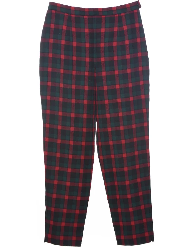 Wool Pendleton Checked Pattern Trousers - W30 L29 Trousers Top Rated
