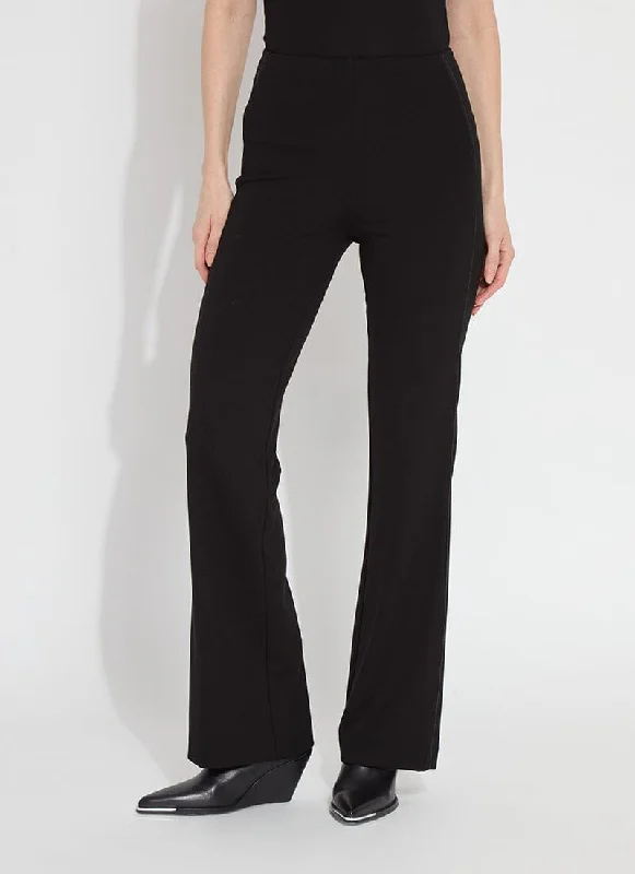 Hi Waist Ponte Trouser with Satin Piping | Black Trousers sophisticated sleek