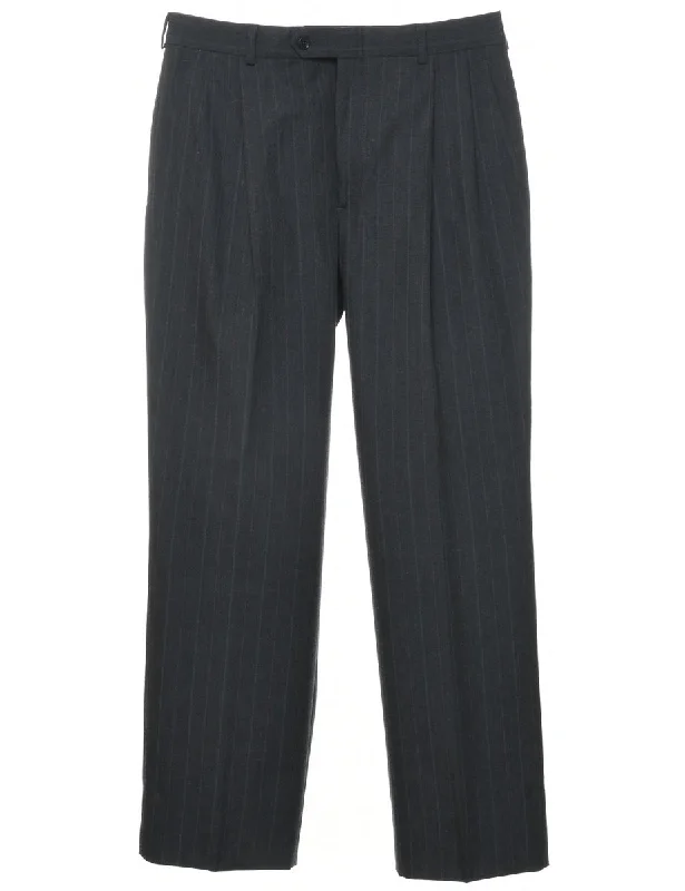 Striped Pattern Trousers - W32 L30 Trousers sophisticated sleek
